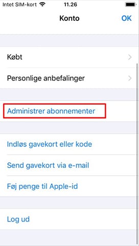 Administrér abonnementer